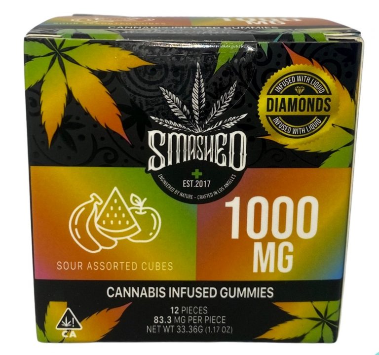 Smashed ASSORTED LIQUID DIAMOND GUMMY 1000mg (SATIVA) – Bakersfield Express